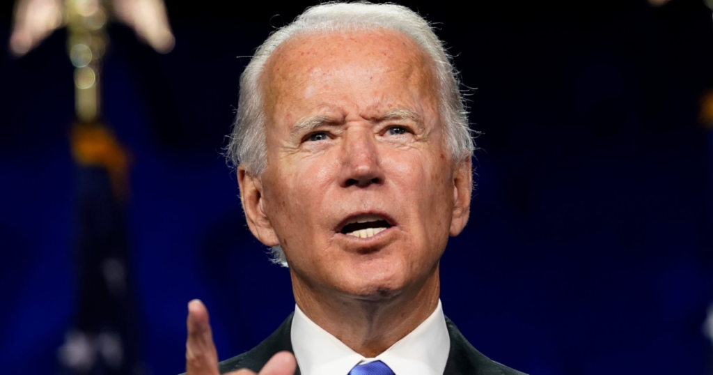 Headshot of Joe Biden on stage