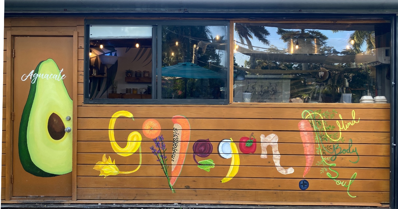 Go Vegan sign on side of restaurant