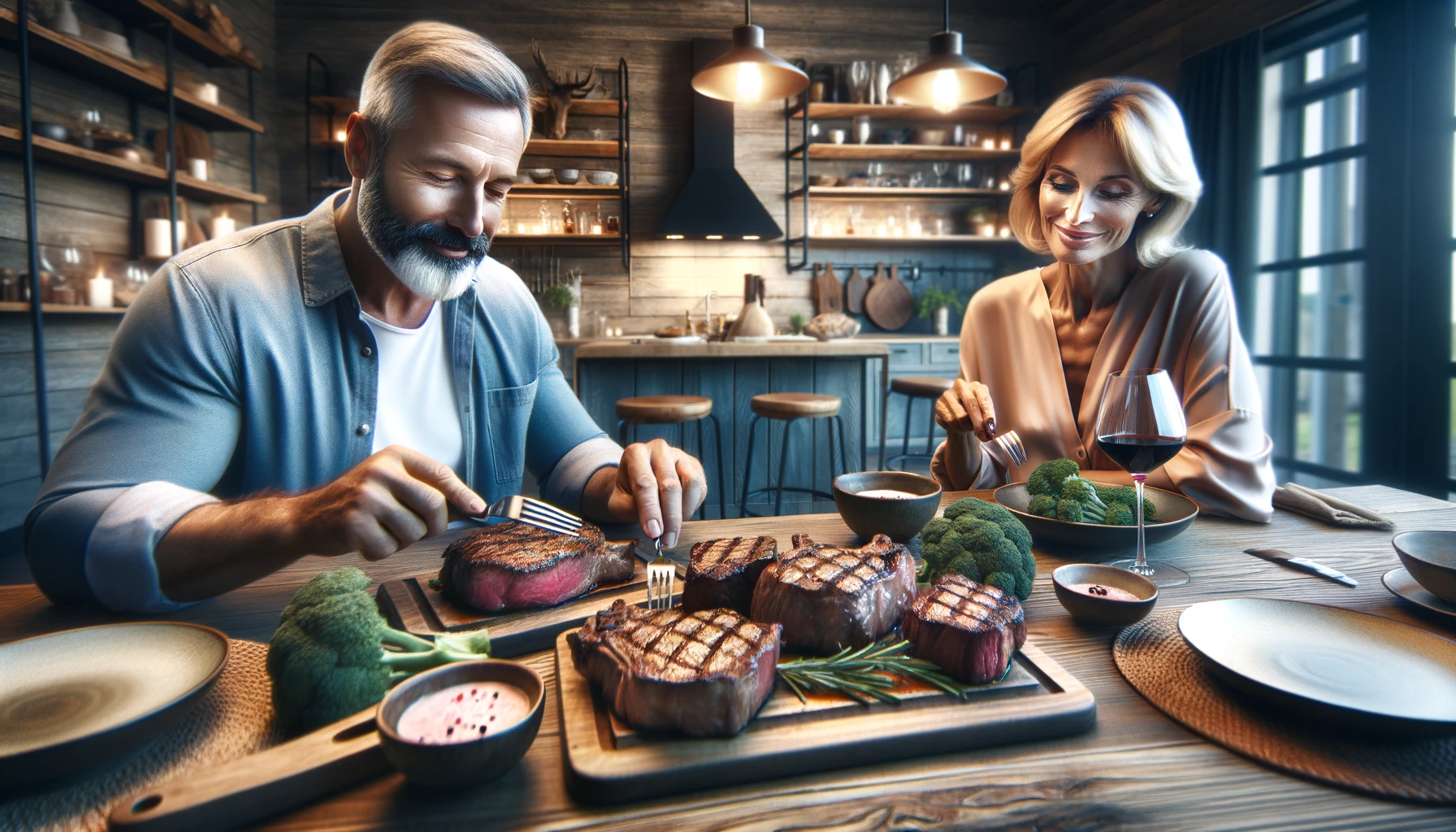 Couple eating steak dinner | Tom Nikkola | Eat Meat